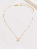 1pc Minimalist Style Niche Design Water Drop Beaded Stainless Steel 18K Gold Plated Necklace For Women Stacking Necklace Summer