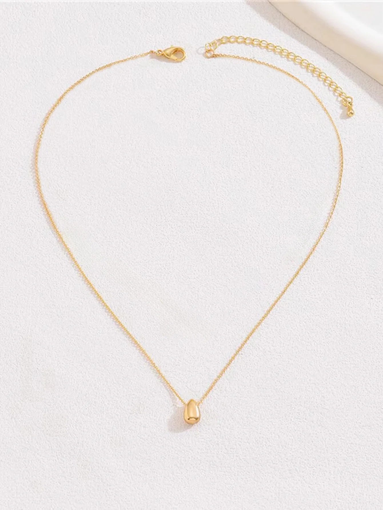 1pc Minimalist Style Niche Design Water Drop Beaded Stainless Steel 18K Gold Plated Necklace For Women Stacking Necklace Summer