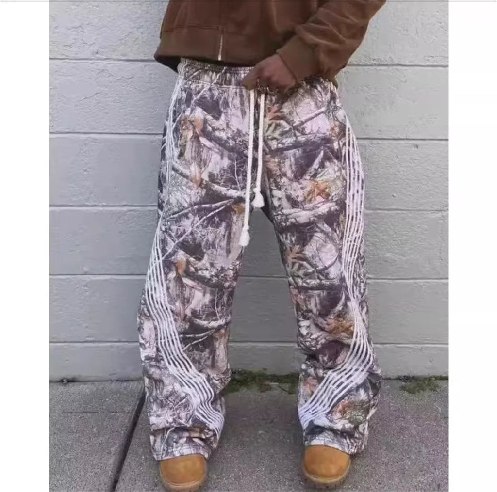 Camouflage Casual Pants Y2k Embroidered Camo Functional Tactical Functional Men's Women's Premium Jogging Drawstring Sweatpants