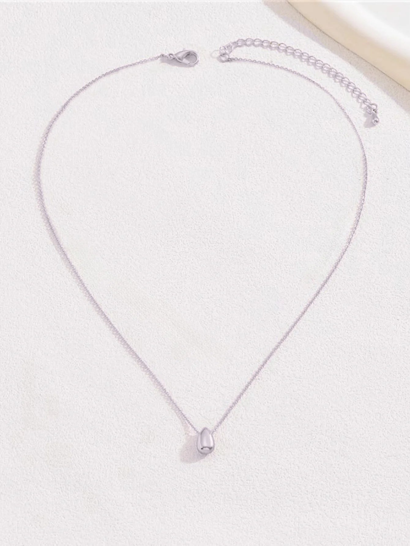 1pc Minimalist Style Niche Design Water Drop Beaded Stainless Steel 18K Gold Plated Necklace For Women Stacking Necklace Summer