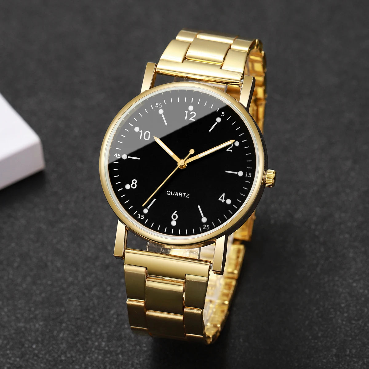 2/4PCS Fashion Arabic Dial Women Watches Simple Quaretz Wristwatch with Bracelets Set Reloj Mujer（Without Box）