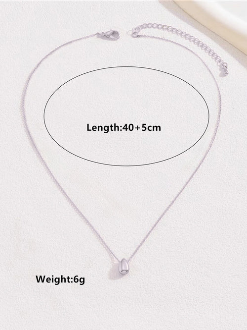 1pc Minimalist Style Niche Design Water Drop Beaded Stainless Steel 18K Gold Plated Necklace For Women Stacking Necklace Summer