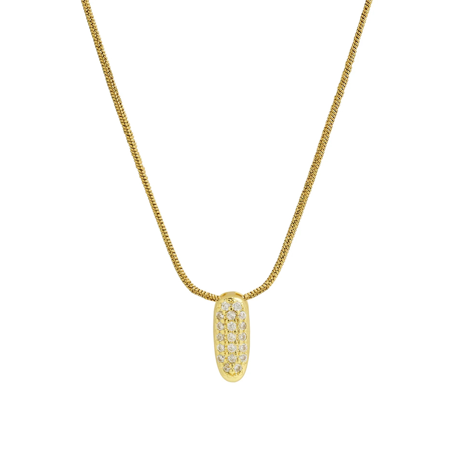 Dainty Zircon Tiny Initial Letter Necklace for Women Gold Plated Stainless Steel Snake Chain Choker Necklaces Alphabet Pendants