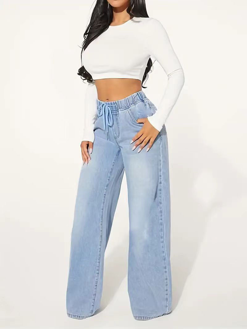 Drawstring Loose Jeans