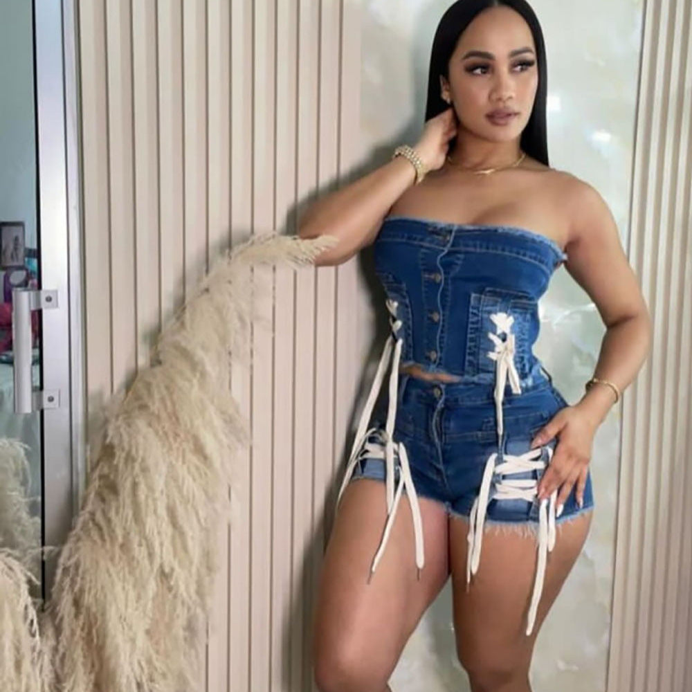 European style women's jeans set